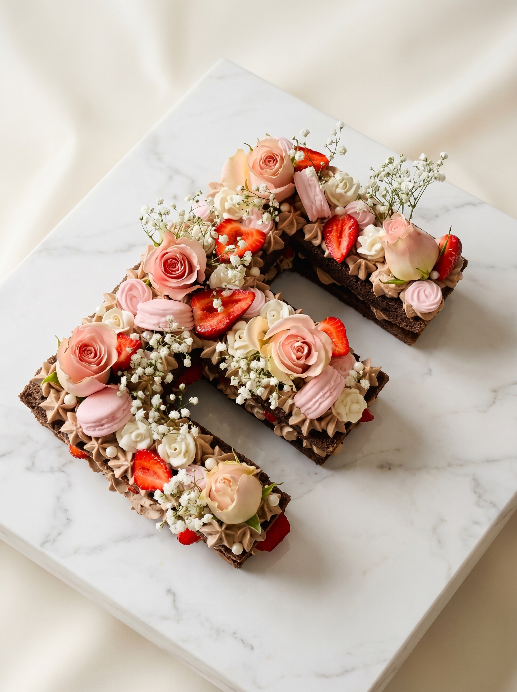Naked cake with fresh florals Toronto